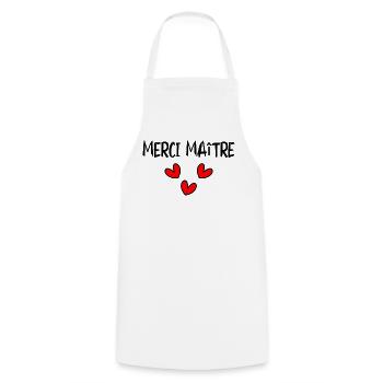 MEISTER. MEISTER. VIELEN DANK. DANKE, MEISTER. MEISTER - Kochschürze - Weiß - Vorne - AI Model Male 185 dark (185cm)