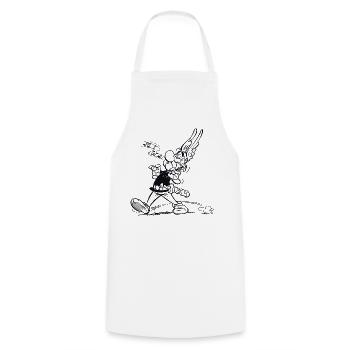 Asterix & Obelix - Asterix singt - Kochschürze - Weiß - Vorne - AI Model Male 185 dark (185cm)