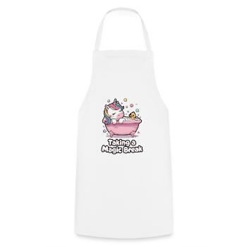 Taking A Magic Break - Cooking Apron - white - Front - AI Model Male 185 dark (185cm)