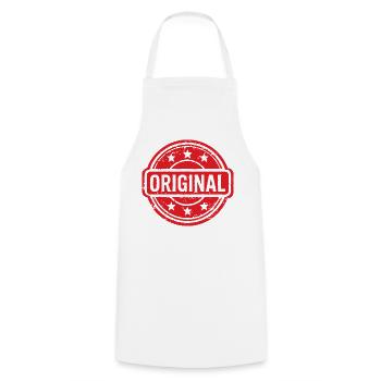 Ursprüngliches Grunge-Gummistempel-Abzeichen-Vektordesign - Kochschürze - Weiß - Vorne - AI Model Male 185 dark (185cm)