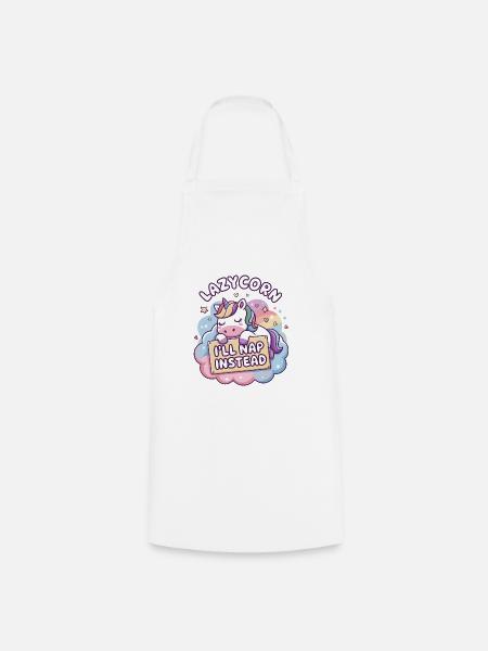 Lazycorn: I'll Nap Instead - Cooking Apron - white