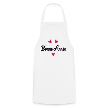 HAPPY NEW YEAR. NEW YEAR'S EVE. BEST WISHES - Cooking Apron - white - Front - AI Model Male 185 dark (185cm)