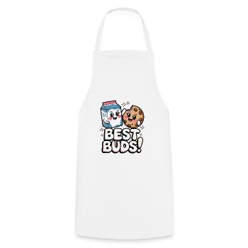 Best Buds! - Cooking Apron - white - Front - AI Model Male 185 dark (185cm)