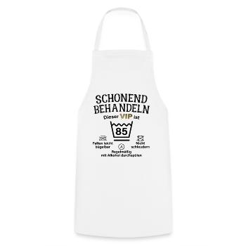 85. Geburtstag Schonend Behandeln 85 VIP ist 85 - Kochschürze - Weiß - Vorne - AI Model Male 185 dark (185cm)