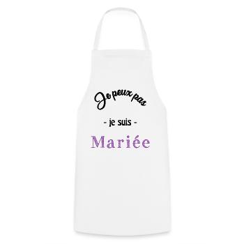 FUTURE MARIEE. EVJF. MARIEE. TEAM. TEAM MARIEE - Tablier de cuisine - blanc - Devant - AI Model Male 185 dark (185cm)