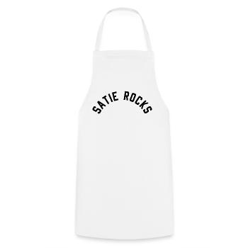 Erik Satie T-shirt funny saying - Cooking Apron - white - Front - AI Model Male 185 dark (185cm)