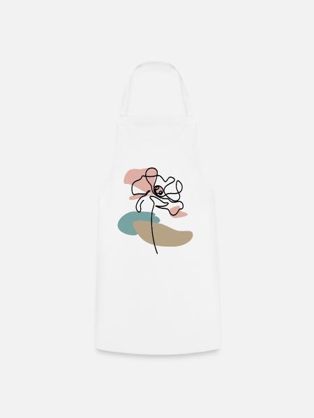 Poppies abstraits coquelicots au trait d’art éclaboussures de couleur - Tablier de cuisine - blanc