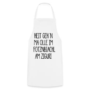 Ziguri, Löwenzahn Zigurikaffee - Kochschürze - Weiß - Vorne - AI Model Male 185 dark (185cm)