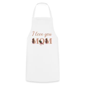 I love you Mom - Cooking Apron - white - Front - AI Model Male 185 dark (185cm)