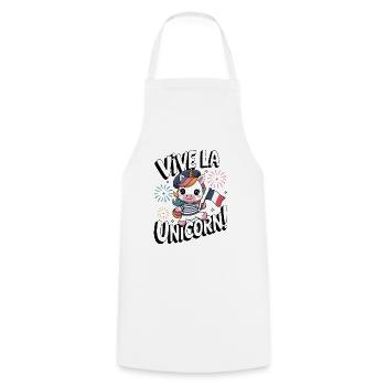 Vive La Licorne ! - Tablier de cuisine - blanc - Devant - AI Model Male 185 dark (185cm)