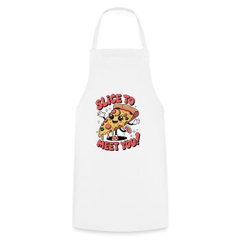 Slice To Meet You! - Cooking Apron - white - Front - AI Model Male 185 dark (185cm)