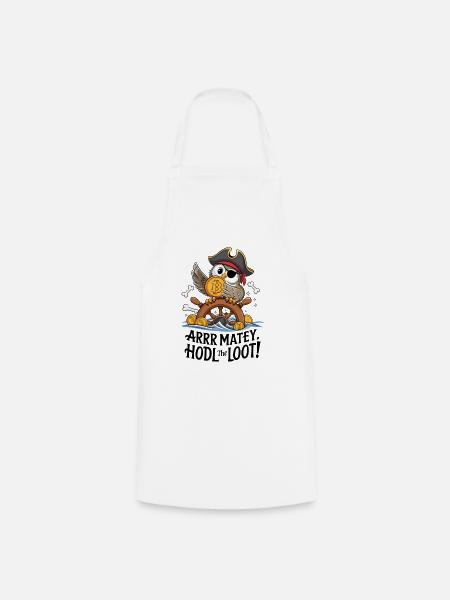 Hodl The Loot! - Cooking Apron - white