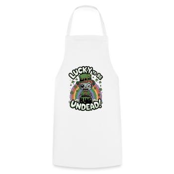 Lucky To Be Undead! - Cooking Apron - white - Front - AI Model Male 185 dark (185cm)