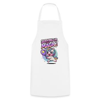 Serving Up Some Magic! - Cooking Apron - white - Front - AI Model Male 185 dark (185cm)