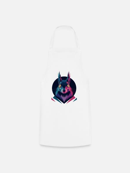 Écureuil low-poly - Tablier de cuisine - blanc
