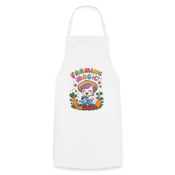 Farming Magic! - Cooking Apron - white - Front - AI Model Male 185 dark (185cm)