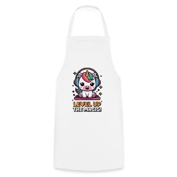 Passez au niveau supérieur de la magie ! - Tablier de cuisine - blanc - Devant - AI Model Male 185 dark (185cm)