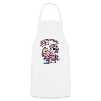 Creating Magic, One Haircut At A Time! - Cooking Apron - white - Front - AI Model Male 185 dark (185cm)