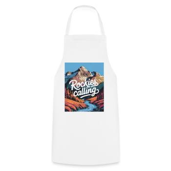 Rockies Calling - Cooking Apron - white - Front - AI Model Male 185 dark (185cm)