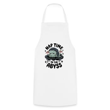 Nap Time In The Abyss - Cooking Apron - white - Front - AI Model Male 185 dark (185cm)