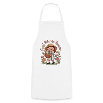 Fungi Friends Forever - Cooking Apron - white - Front - AI Model Male 185 dark (185cm)