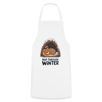 Nap Through Winter - Cooking Apron - white - Front - AI Model Male 185 dark (185cm)