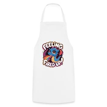 Se sentir enflammé - Tablier de cuisine - blanc - Devant - AI Model Male 185 dark (185cm)
