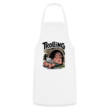 Trolling - Cooking Apron - white - Front - AI Model Male 185 dark (185cm)