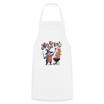 AbraKa-Dad-Bra! - Cooking Apron - white - Front - AI Model Male 185 dark (185cm)