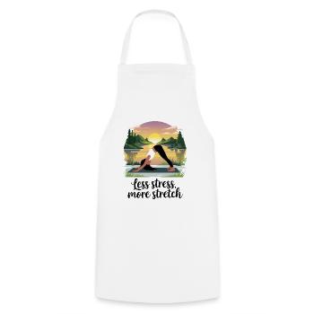 Less Stress, More Stretch - Cooking Apron - white - Front - AI Model Male 185 dark (185cm)