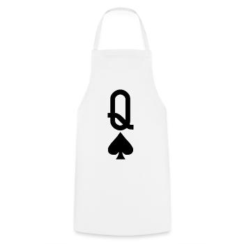 Carte à jouer au poker - Spades Lady - Tablier de cuisine - blanc - Devant - AI Model Male 185 dark (185cm)