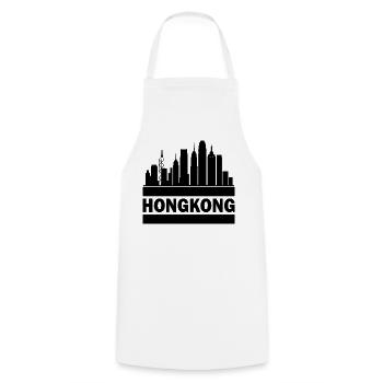 Hong Kong Skyline Souvenir Asia Buddha Gift Om - Cooking Apron - white - Front - AI Model Male 185 dark (185cm)