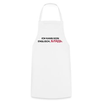Je ne peux pas parler anglais bljat disant - idée cadeau - Tablier de cuisine - blanc - Devant - AI Model Male 185 dark (185cm)