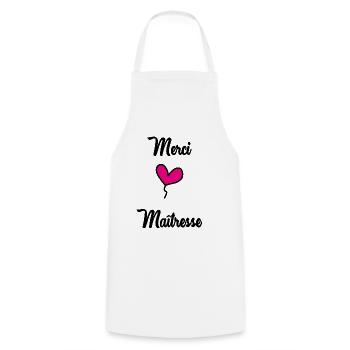 MERCI. MAÎTRESSE. MERCI MAÎTRESSE. MAITRESSE - Tablier de cuisine - blanc - Devant - AI Model Male 185 dark (185cm)