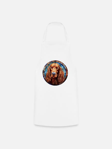 Irish Setter Hunderasse Aquarellglas - Kochschürze - Weiß