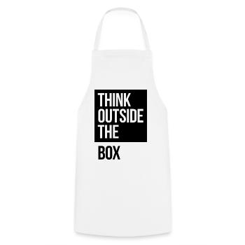 Think Outside The Box - Kochschürze - Weiß - Vorne - AI Model Male 185 dark (185cm)