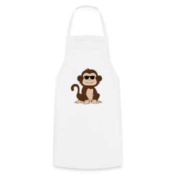 Affe Cooler Cooles Äffchen Baby Geschenkidee - Kochschürze - Weiß - Vorne - AI Model Male 185 dark (185cm)