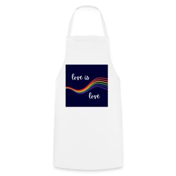 Liebe ist Liebe. Regenbogen-Design auf dunklem Hintergrund. - Kochschürze - Weiß - Vorne - AI Model Male 185 dark (185cm)