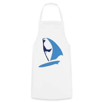 sylt surfer blau - Kochschürze - Weiß - Vorne - AI Model Male 185 dark (185cm)