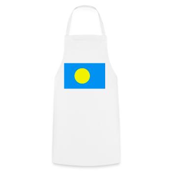 Palau – Sonnenflagge auf blauem Hintergrund - Kochschürze - Weiß - Vorne - AI Model Male 185 dark (185cm)