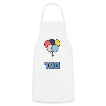 100. 100 JAHRE. 100-JÄHRIGES JUBILÄUM. 100. GEBURTSTAG - Kochschürze - Weiß - Vorne - AI Model Male 185 dark (185cm)