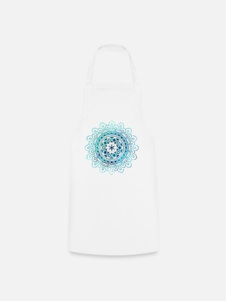 Mandala - Blau - Kochschürze - Weiß