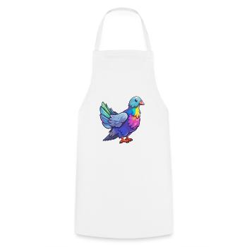 Taube buntes Aquarell Cartoon Kawaii Tier - Kochschürze - Weiß - Vorne - AI Model Male 185 dark (185cm)