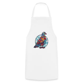 Taube Buntes Aquarell Tier Haustier Illustration - Kochschürze - Weiß - Vorne - AI Model Male 185 dark (185cm)
