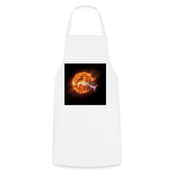 Feuriger Kometen-Print auf T-Shirt - Kochschürze - Weiß - Vorne - AI Model Male 185 dark (185cm)