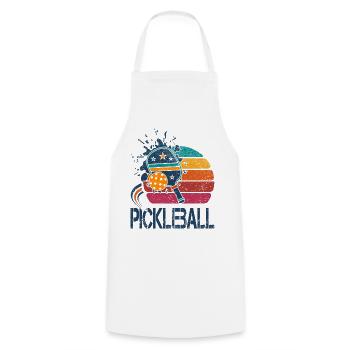 Pickleball - 2 - Kochschürze - Weiß - Vorne - AI Model Male 185 dark (185cm)