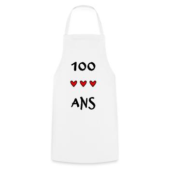 100. 100 JAHRE. 100-JÄHRIGES JUBILÄUM. 100. GEBURTSTAG - Kochschürze - Weiß - Vorne - AI Model Male 185 dark (185cm)