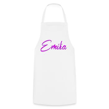 Emilia Neon Script - Kochschürze - Weiß - Vorne - AI Model Male 185 dark (185cm)