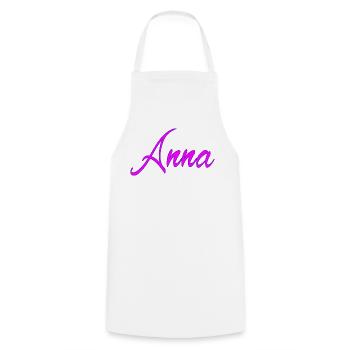 Anna Neon Schrift - Kochschürze - Weiß - Vorne - AI Model Male 185 dark (185cm)