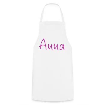 Anna Kalligrafie Neonpink - Kochschürze - Weiß - Vorne - AI Model Male 185 dark (185cm)
